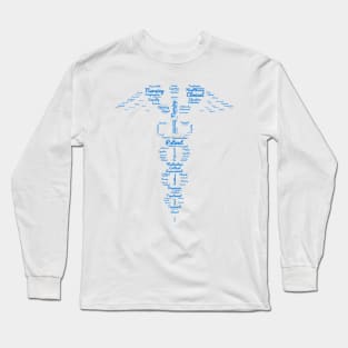 Registered Nurse Symbol of Caduceus in Wordcloud style Long Sleeve T-Shirt